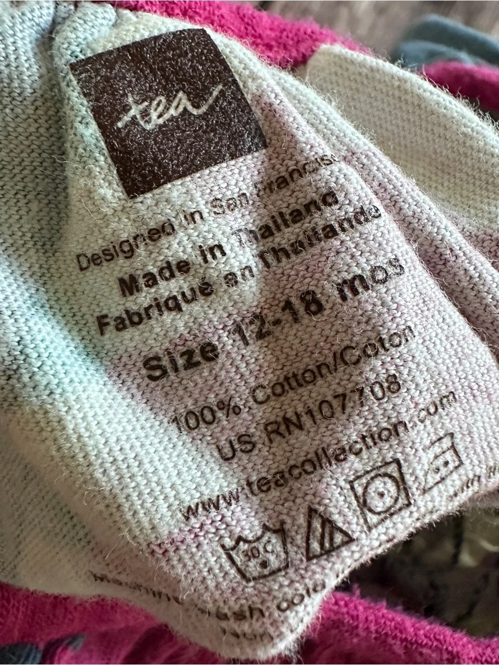 Tea teal bird dress fair fade pilling 12/18